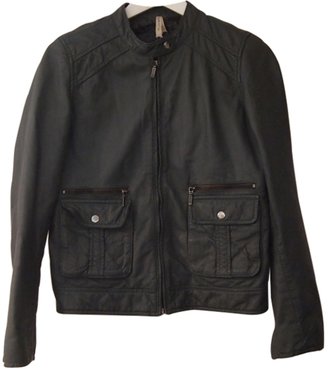 Leon & HARPER Grey Leather Biker jacket