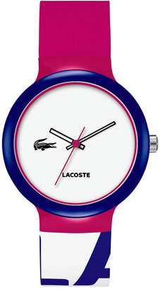 Lacoste Watch, Unisex Goa Pink, White and Purple Silicone Strap 40mm 2020046