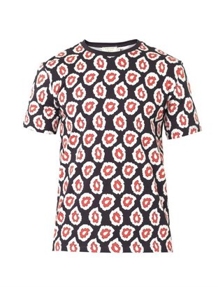 MAISON KITSUN? Micro-flame-print cotton T-shirt