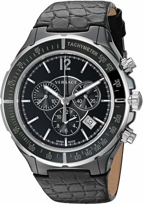 Versace Men's 28CCS9D008 S009 Dv Stainless Steel Watch with Leather Band