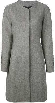 Roberto Cavalli embellished sleeve tweed coat