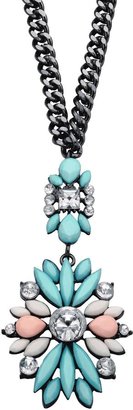 Fiorelli Pastel Beaded and White CZ Cluster Drop Necklace