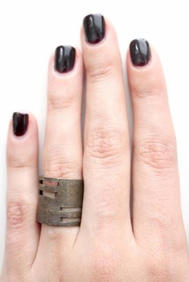 Luv Aj Tall Cut-Out Ring in Brass Ox