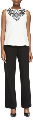 Joan Vass Full-Length Jog Pants, Black, Women's