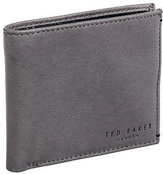 Ted Baker Men's Grey BRANCHE Exotic Contrast Leather Bifold Luxury Wallet