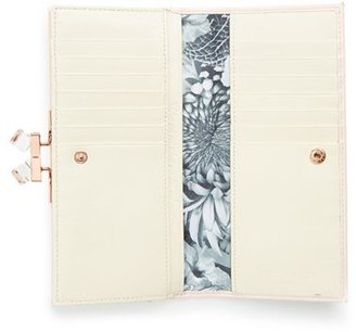 Ted Baker 'Crystal Popper' Patent Leather Matinee Wallet