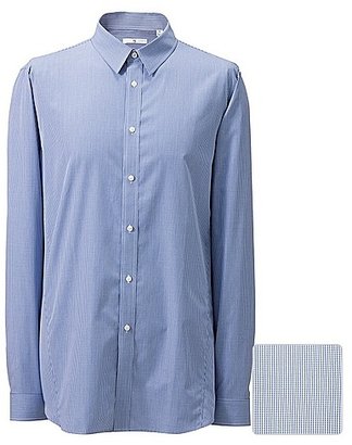 Uniqlo MEN +J Extra Fine Cotton Slim Fit Check Long Sleeve Shirt