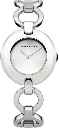Karen Millen Silver Tone Dial Stainless Steel Bracelet Ladies Watch