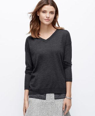 Ann Taylor Merino Wool V-Neck Sweater