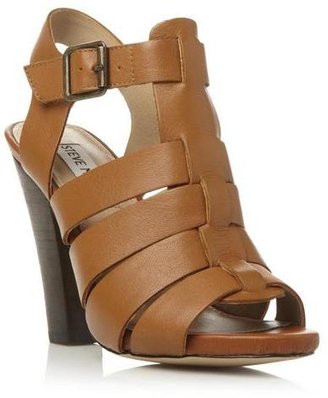 Steve Madden MADYSIN SM - NATURAL Leather Strappy Stacked Heel Sandal