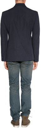 Marc by Marc Jacobs Dark Navy Cotton-Linen Suiting Blazer