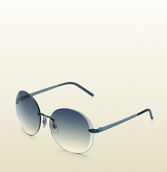 Gucci Flora Round Rimless Sunglasses