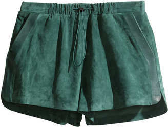 H&M Suede Shorts - Green - Ladies