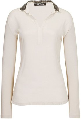 Betty Barclay Shirt blouse with detachable bead collar