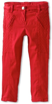 Chloe Kids - Satin Pants w/ Zipper Bottom Stitching Detail (Toddler/Little Kids) (Red) - Apparel