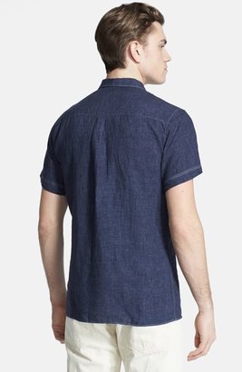 Billy Reid Short Sleeve Selvedge Linen Shirt
