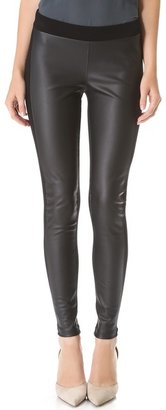 Velvet Leticia Leggings with Faux Leather Detail