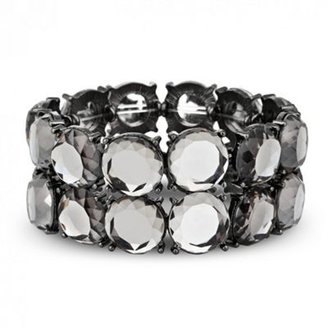 Betty Jackson Designer grey stone double row stretch bracelet