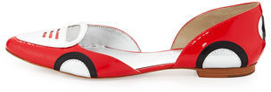 Kate Spade racer patent d'Orsay flat, maraschino red
