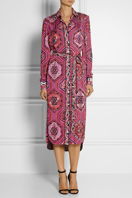 Emilio Pucci Embellished printed silk-charmeuse dress