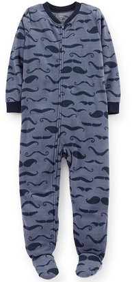 Carter's Toddler Boys' One-Piece Footed Mustache Pajamas