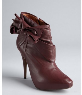 Madison Harding burgundy leather 'Judy' bow detail ankle boots