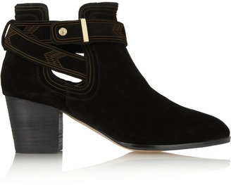Twelfth St. By Cynthia Vincent Mailea embossed suede ankle boots