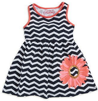 Flapdoodles Girls 2-6x Chevron Fit and Flare Dress