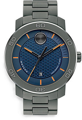 Movado Extra Large Bold Watch/Dark Blue & Orange