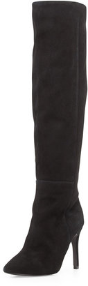 Joie Olivia Over-The-Knee Pointy Suede Boot, Black