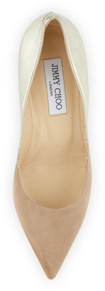 Jimmy Choo Aza Ombre Pointed-Toe Pump, Nude/Champagne