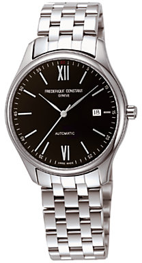 Frederique Constant FC-303BN5B6B Men's Slim Automatic Bracelet Strap Watch, Black