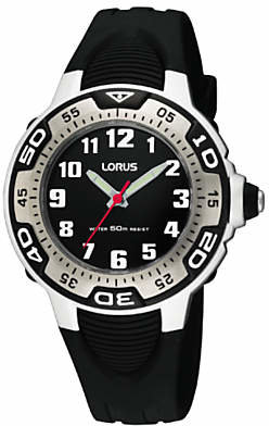 Lorus RG233GX9 Children's Rubber Strap Watch, Black