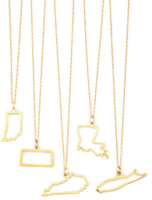 Maya Brenner Designs 14K Gold Necklace, States A-M
