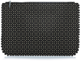 Tabitha Simmons Perforated Leather Zip-Top Clutch