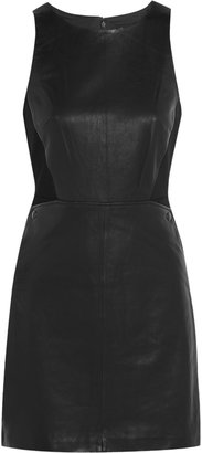 Tibi Ponte-paneled leather mini dress