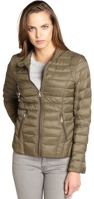 Sam Edelman olive 'Barbara' packable zip front quilted jacket