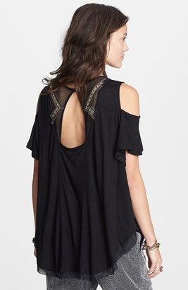 Free People Embroidered Mesh Top
