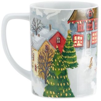 Pottery Barn Winter Village Mug, Mixed Set of 4