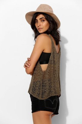 Urban Outfitters Staring At Stars Feather Crochet Cropped Cami