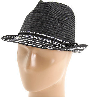 Laundry by Shelli Segal Wheat Fedora with Leopard Print Fabric Detail