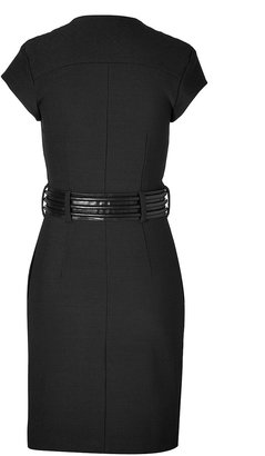 L'Agence Quilted Zip Front Dress in Black