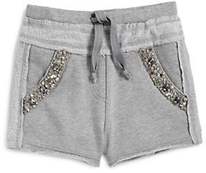 Design History Girl's Embellished Terry Shorts