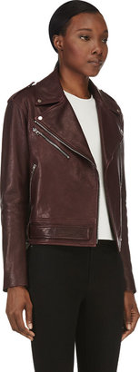 Proenza Schouler Burgundy Leather Biker Jacket