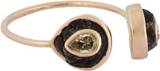 Dezso by Sara Beltran Diamond, Chione Coral & Rose Gold Cuff Ring