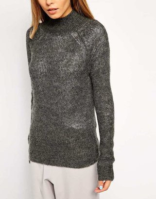ASOS Ribbed Jumper With Turtle Neck In Mohair