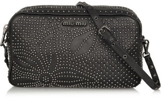 Miu Miu Studded leather shoulder bag