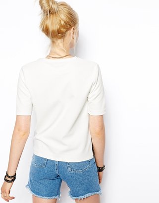 ASOS Textured T-Shirt with Let's Go Print