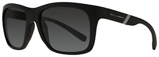 Dolce & Gabbana DG6072 2616T3 Polarised Square Frame Sunglasses, Black