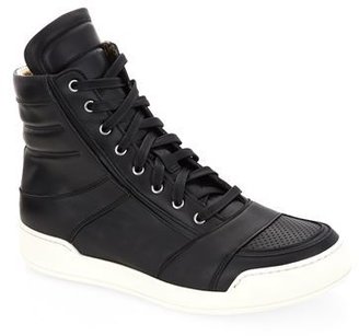 Balmain Leather High Top Sneaker